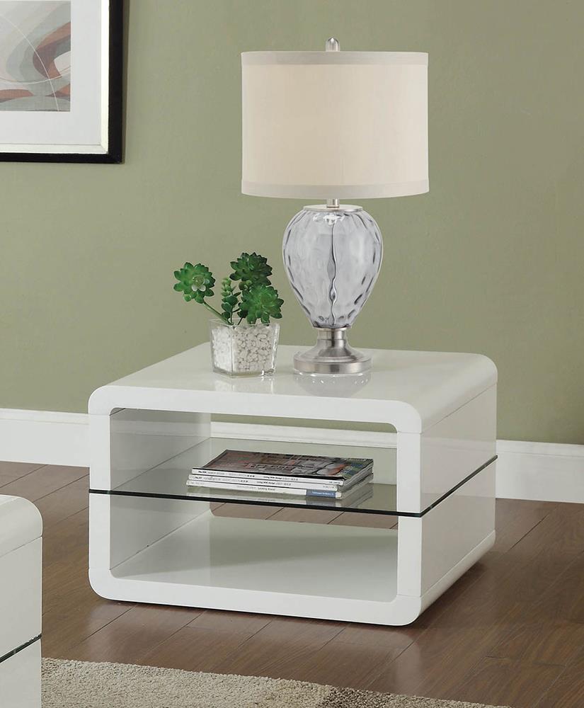 Modern White End Table - ATL FURNITURE