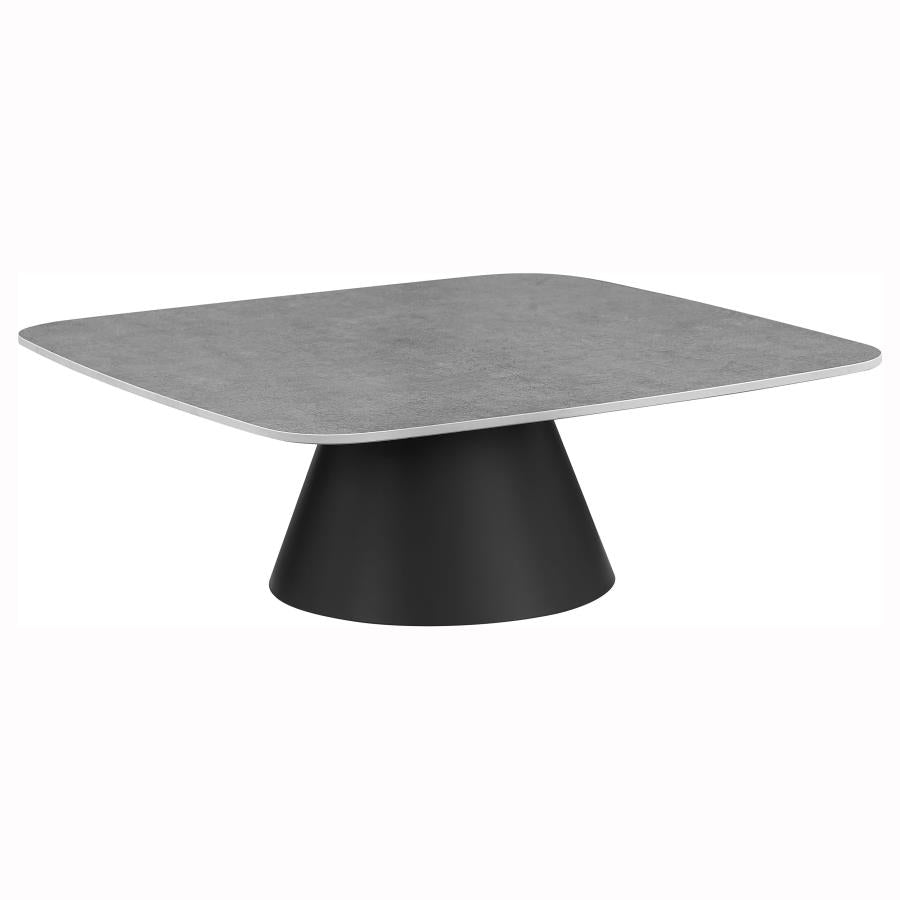 Eason 2-Piece Cocktail Coffee Table Set Concrete And Black