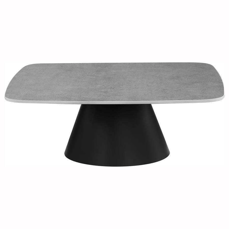 Eason 2-Piece Cocktail Coffee Table Set Concrete And Black