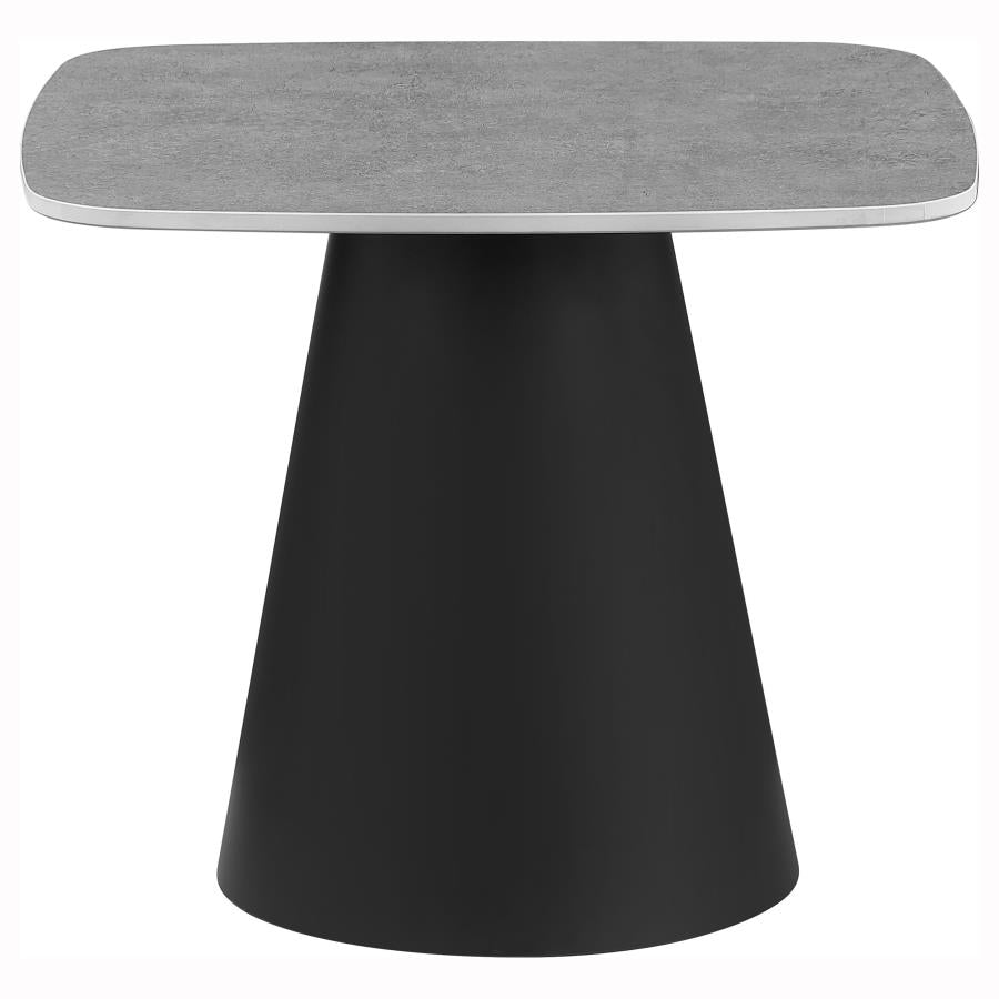 Eason 2-Piece Cocktail Coffee Table Set Concrete And Black