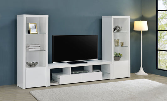 Jude 2-drawer Engineered Wood 71" TV Stand High Gloss White