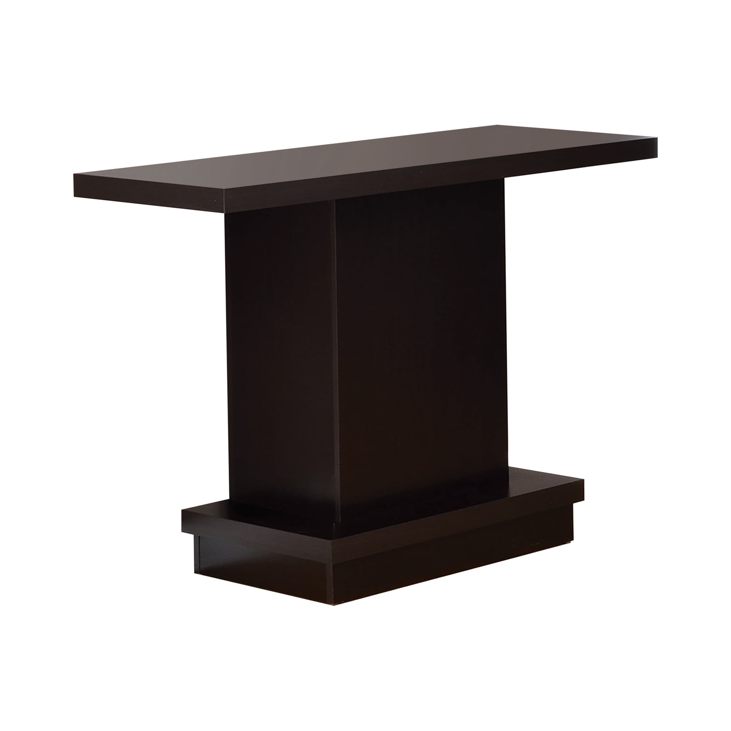 Reston Engineered Wood Pedestal Console Table Cappuccino