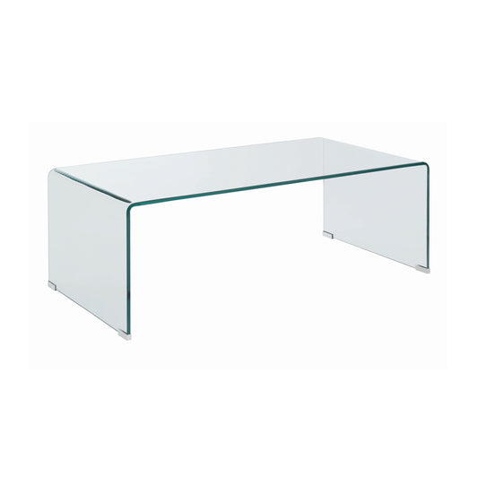 Ripley Rectangular Tempered Bent Glass Coffee Table Clear