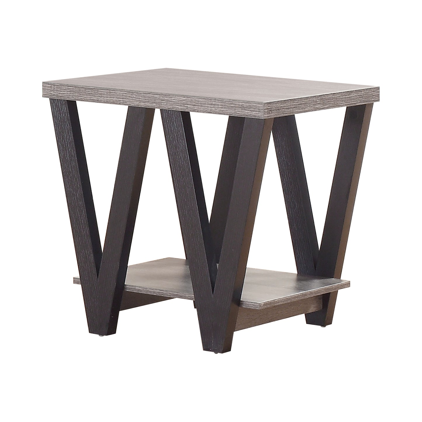 Stevens Engineered Wood End Table Antique Grey and Black