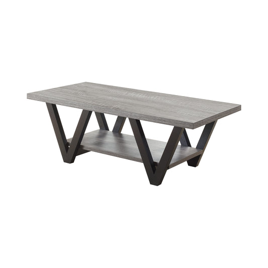 Stevens Engineered Wood Coffee Table Antique Grey and Black