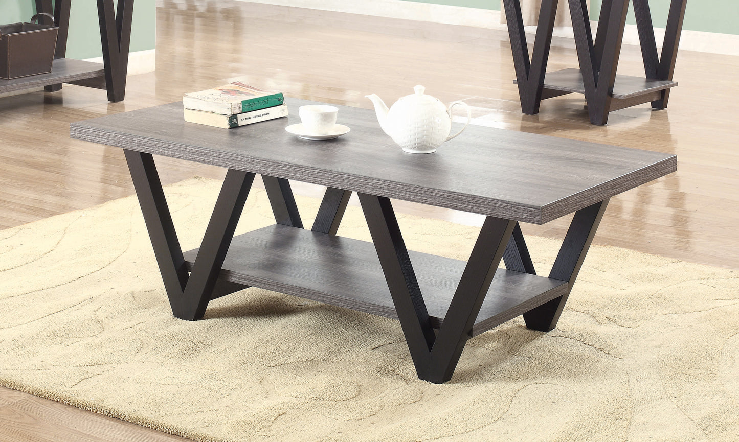 Stevens Engineered Wood Coffee Table Antique Grey and Black