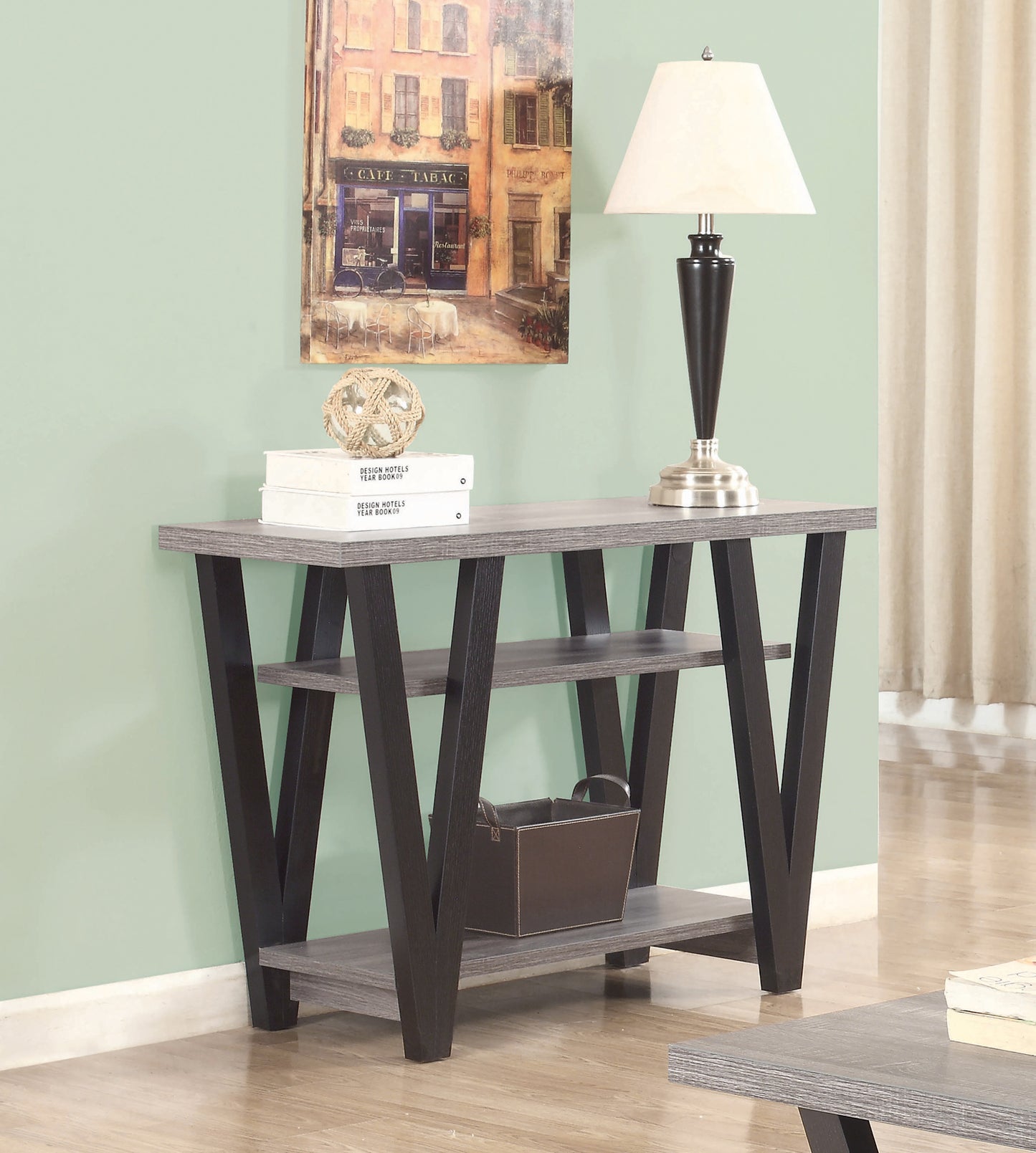 Stevens 2-shelf Engineered Wood Entryway Console Table Grey