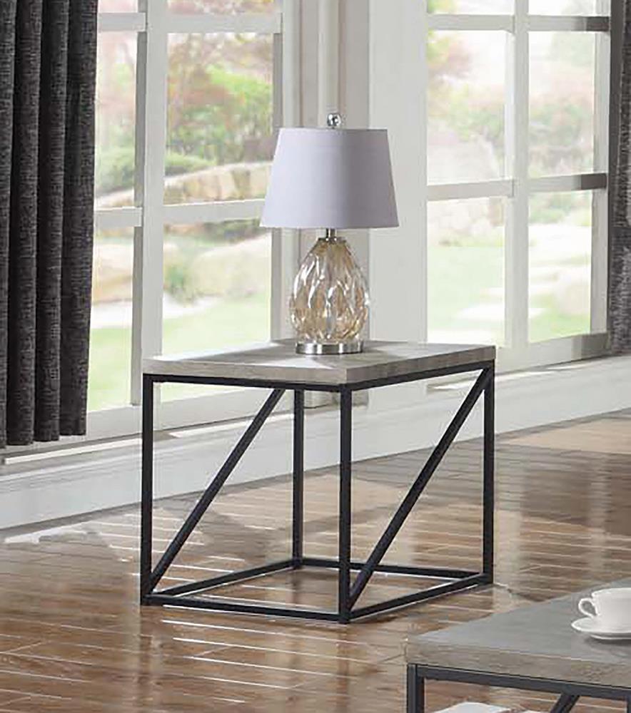 Industrial Sonoma Grey End Table - ATL FURNITURE