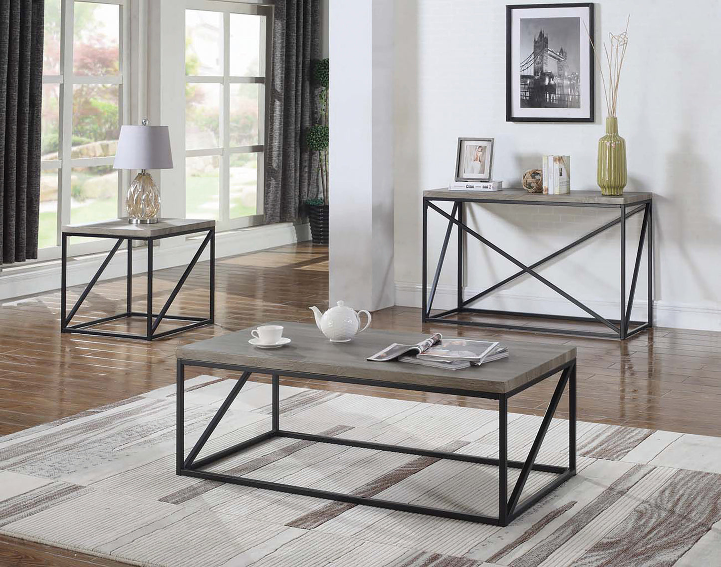 Birdie Rectangular Entryway Console Table Sonoma Grey