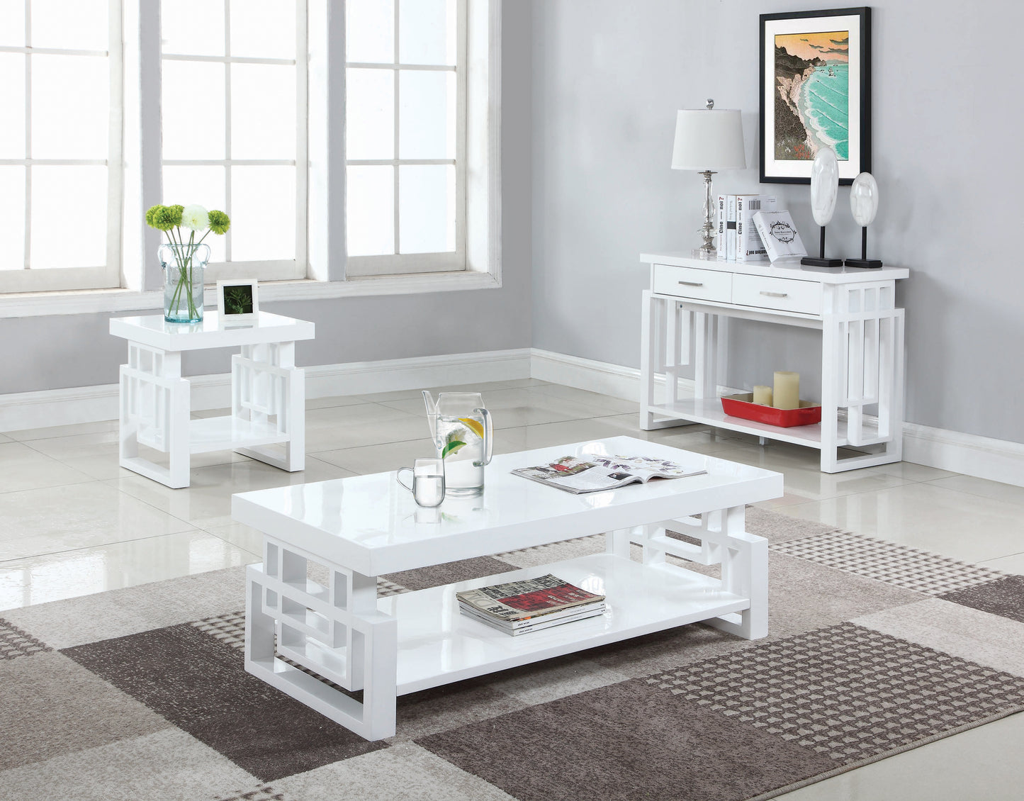 Schmitt Rectangular Coffee Table White High Gloss