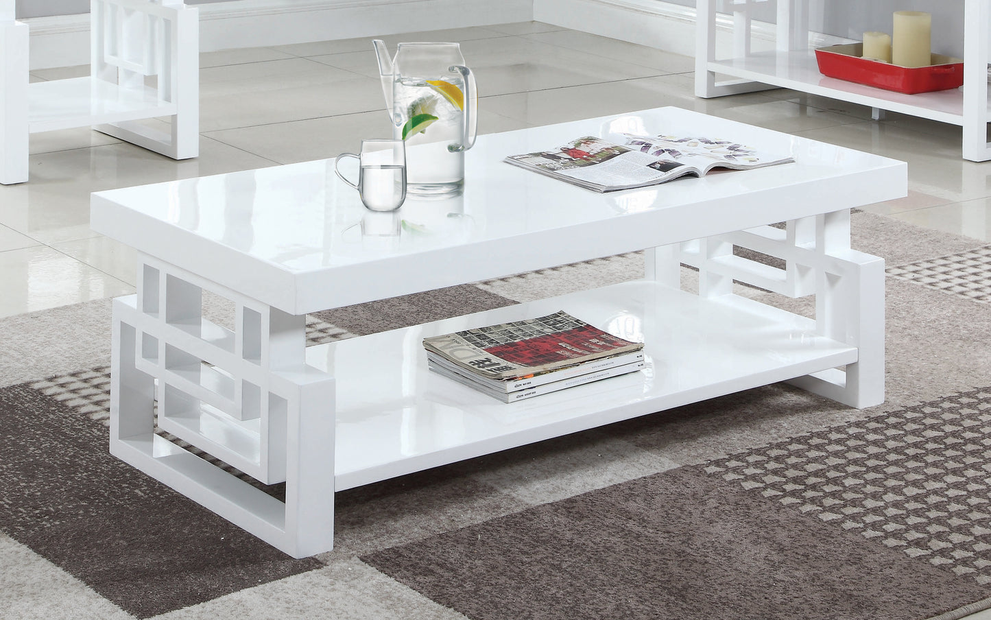 Schmitt Rectangular Coffee Table White High Gloss