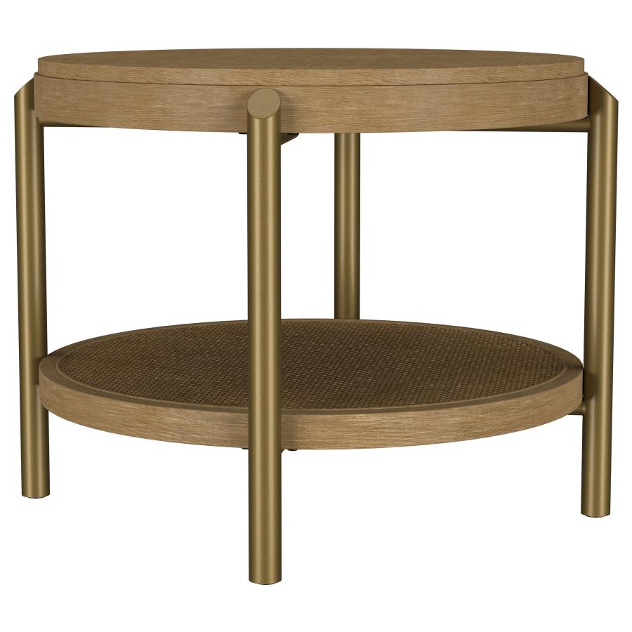 Arini 2-Piece Round Coffee And End Table Set Sand Wash