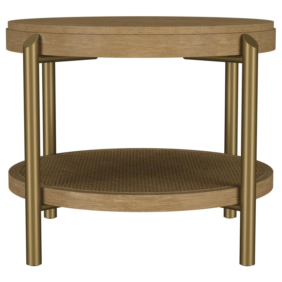 Arini 3-Piece Round Coffee And End Table Set Sand Wash