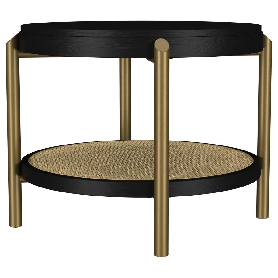 Arini 2-Piece Round Coffee And End Table Set Black