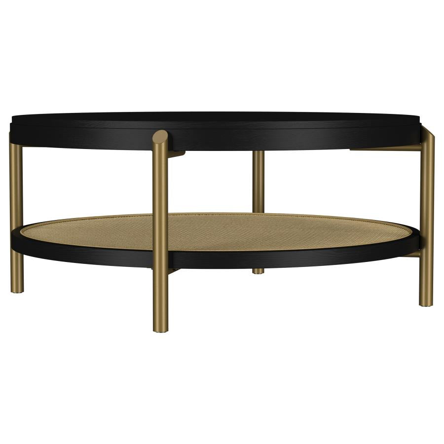 Arini 2-Piece Round Coffee And End Table Set Black