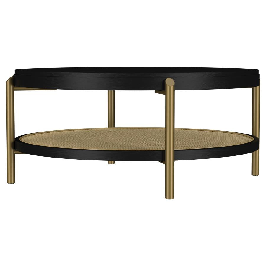 Arini 2-Piece Round Coffee And End Table Set Black