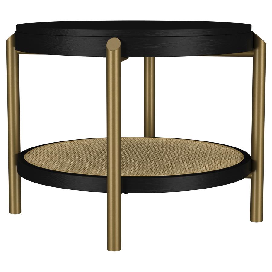 Arini 3-Piece Round Coffee And End Table Set Black
