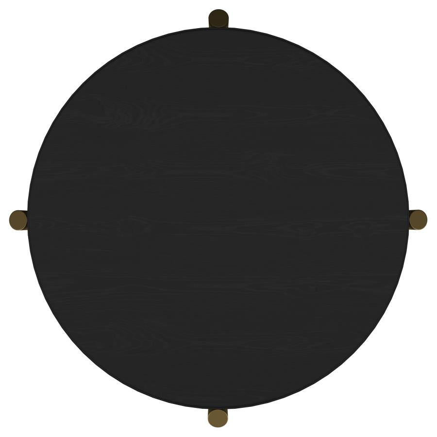 Arini 3-Piece Round Coffee And End Table Set Black
