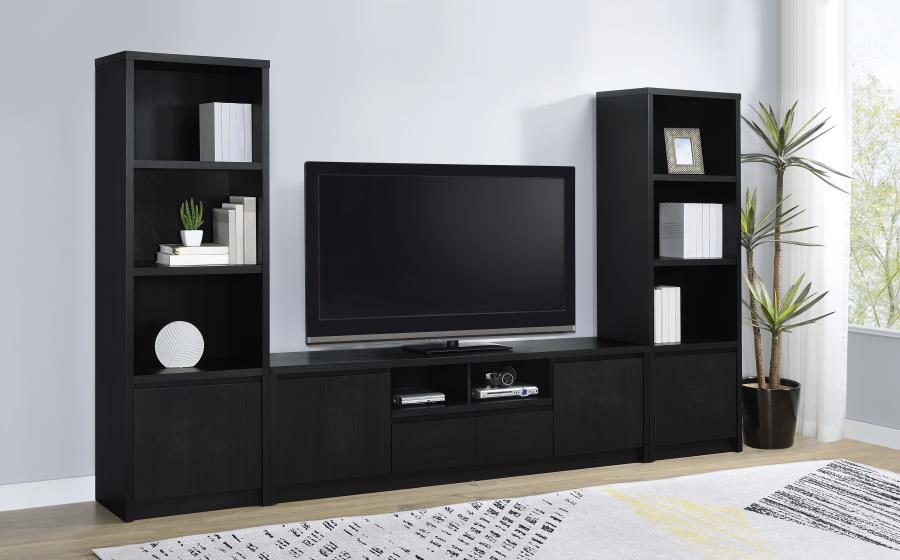 Winfield 3-Piece Entertainment Center 78-Inch Tv Stand Black