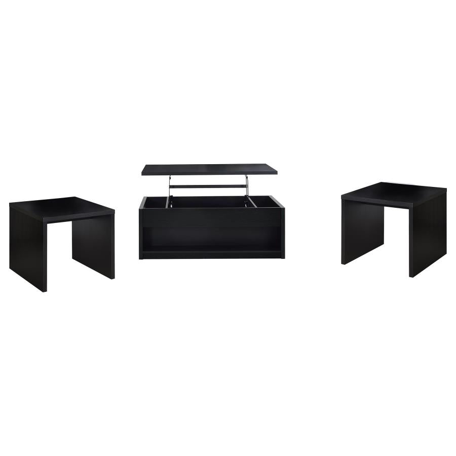 Knapp 3-Piece Lift Top Coffee Table Set Black