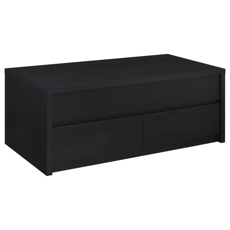 Knapp Lift Top Cocktail Coffee Table With Dual Drawers Black