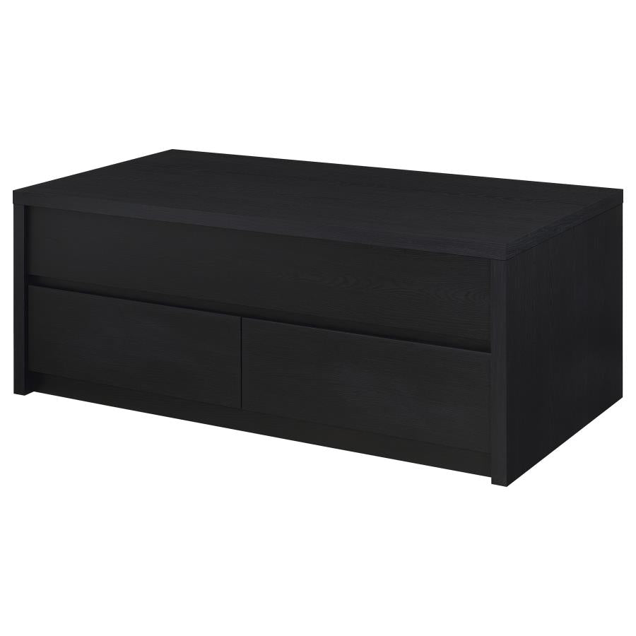 Knapp Lift Top Cocktail Coffee Table With Dual Drawers Black