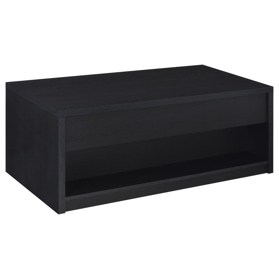 Knapp Lift Top Cocktail Coffee Table With Dual Drawers Black