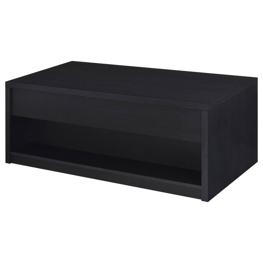 Knapp Lift Top Cocktail Coffee Table With Dual Drawers Black