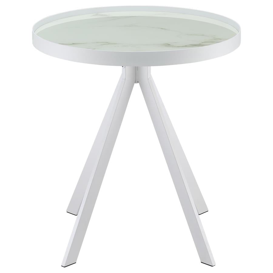 Briggs 2-Piece Round Coffee And End Table Set White