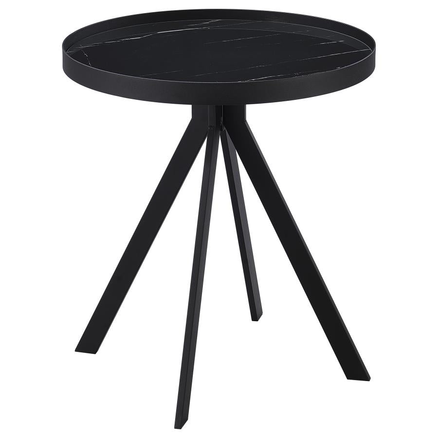 Briggs 2-Piece Round Coffee And End Table Set Black
