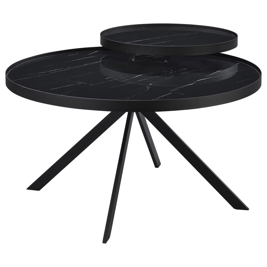 Briggs 2-Piece Round Coffee And End Table Set Black