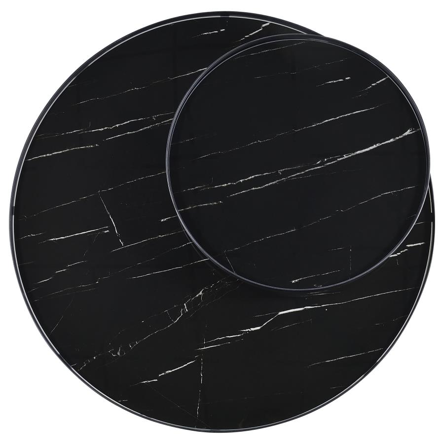 Briggs 2-Piece Round Coffee And End Table Set Black