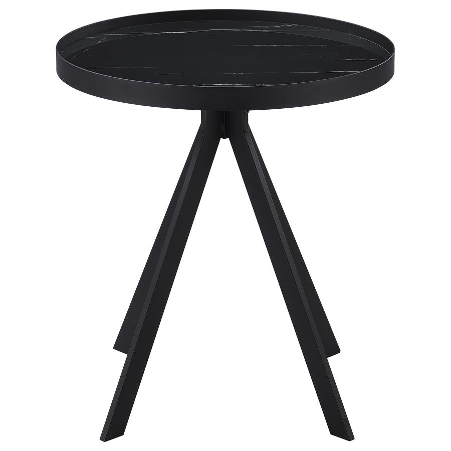 Briggs 3-Piece Round Coffee And End Table Set Black