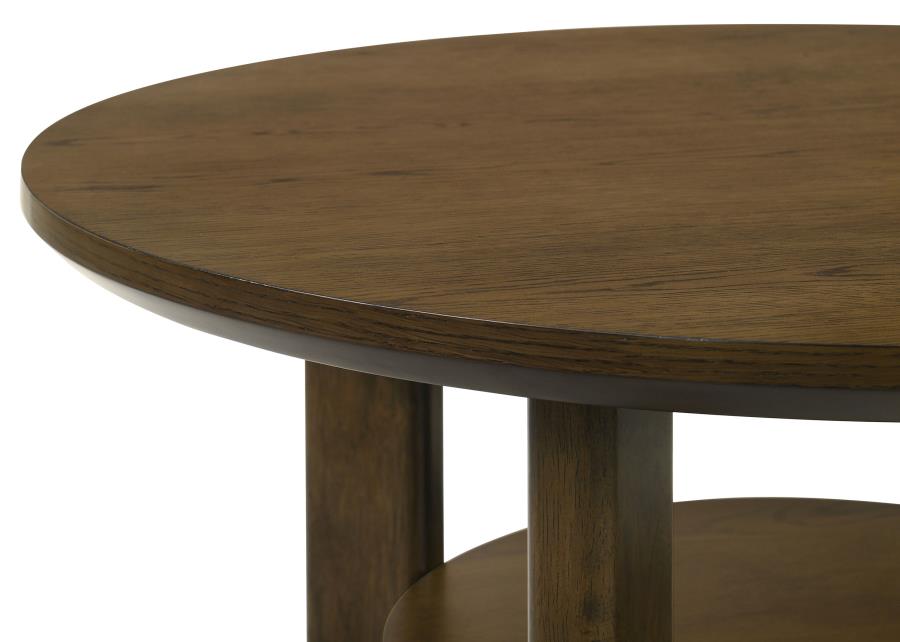 Ottowa 3-Piece Round Wood Coffee Table Set Brown