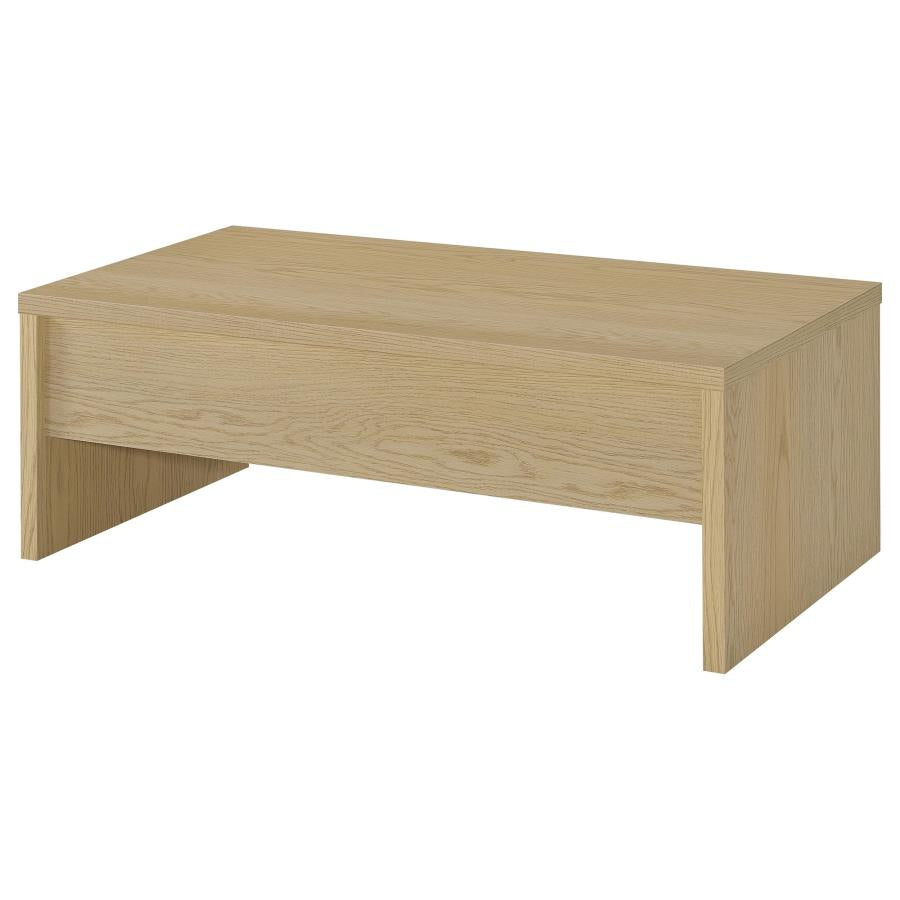 Canoga 3-Piece Lift Top Cocktail Coffee Table Set Light Oak