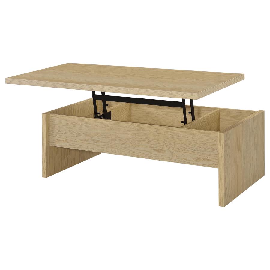 Canoga 3-Piece Lift Top Cocktail Coffee Table Set Light Oak