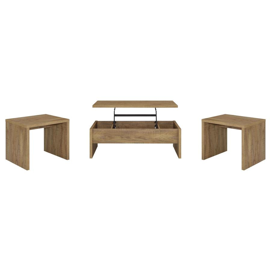 Canoga 3-Piece Lift Top Cocktail Coffee Table Set Mango