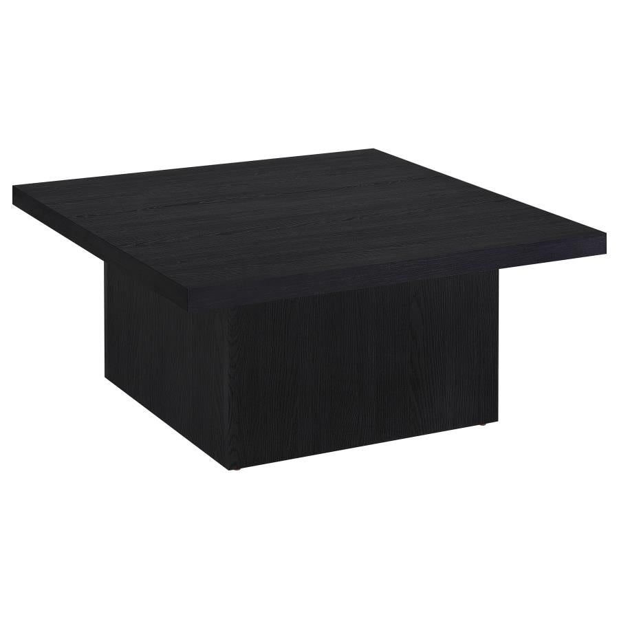 Devar 2-Piece Square Cocktail Coffee End Table Set Black