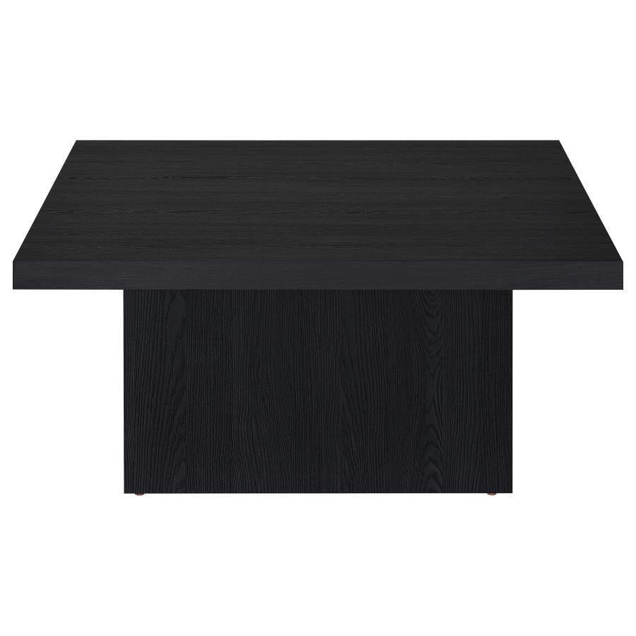 Devar 2-Piece Square Cocktail Coffee End Table Set Black