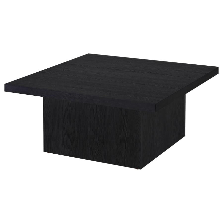 Devar 2-Piece Square Cocktail Coffee End Table Set Black