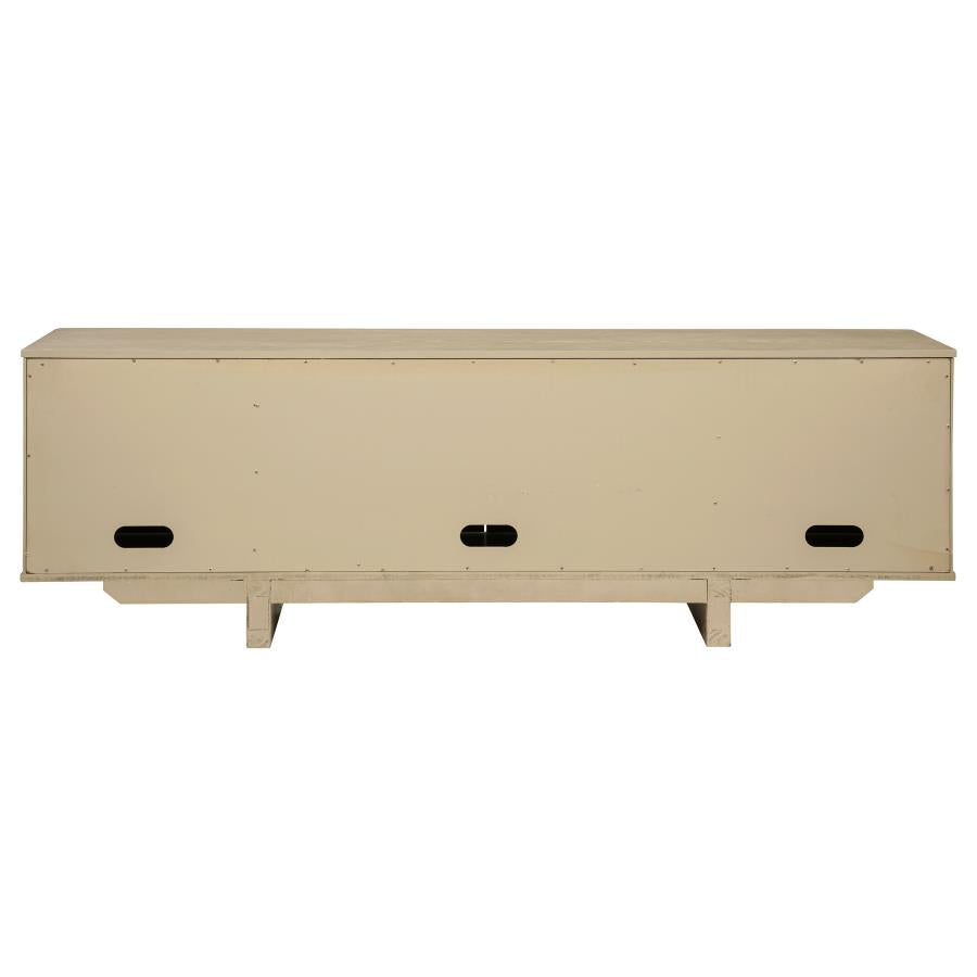 Kailani 79-Inch 4-Door Cane Tv Stand Media Console Beige Oak