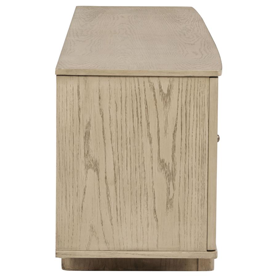 Kailani 79-Inch 4-Door Cane Tv Stand Media Console Beige Oak
