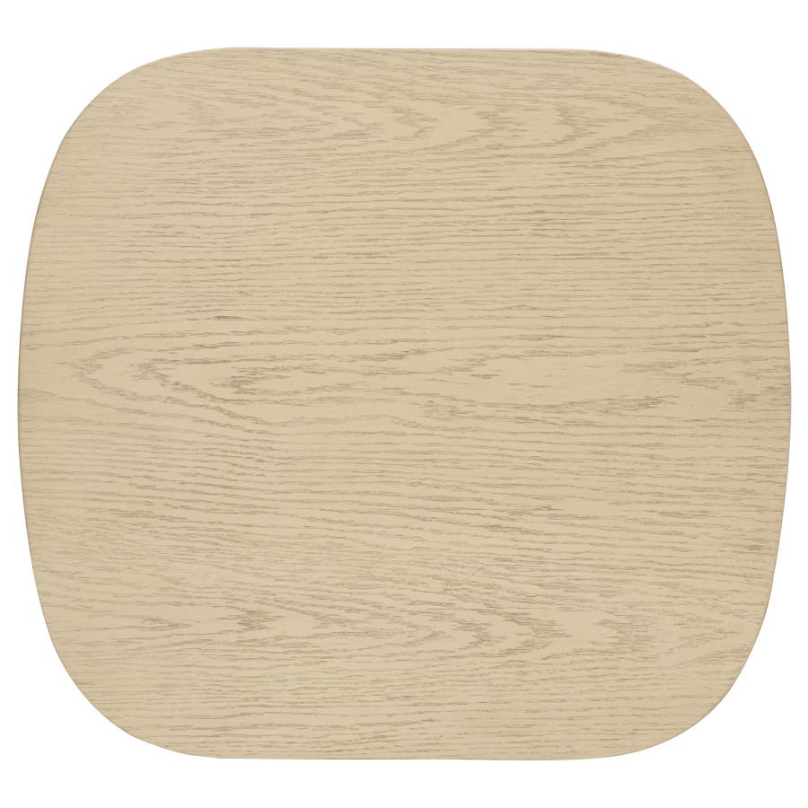 Kailani Coastal Square End Side Table With Shelf Beige Oak