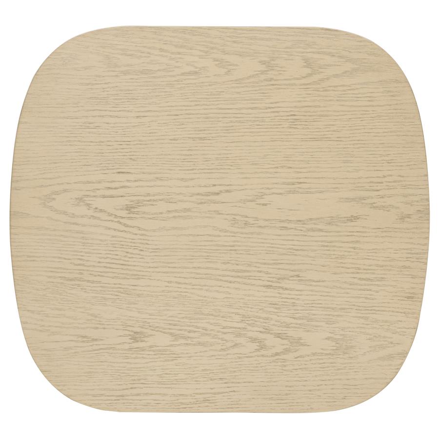 Kailani 2-Piece Coastal Coffee And End Table Set Beige Oak