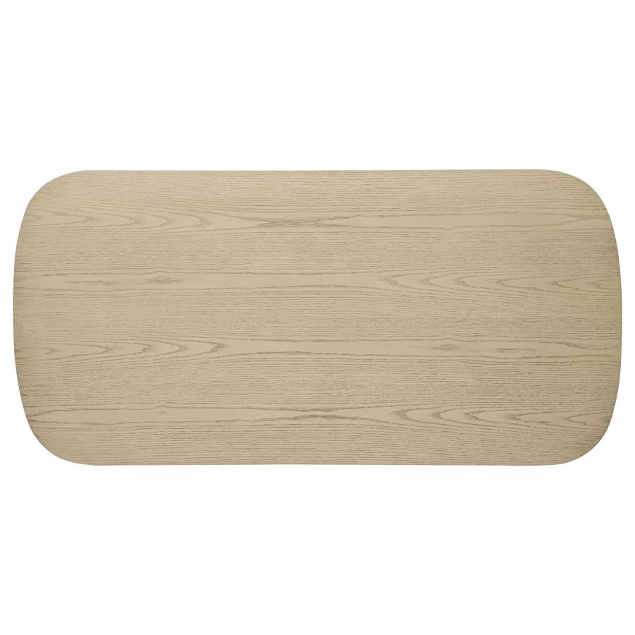 Kailani 2-Piece Coastal Coffee And End Table Set Beige Oak