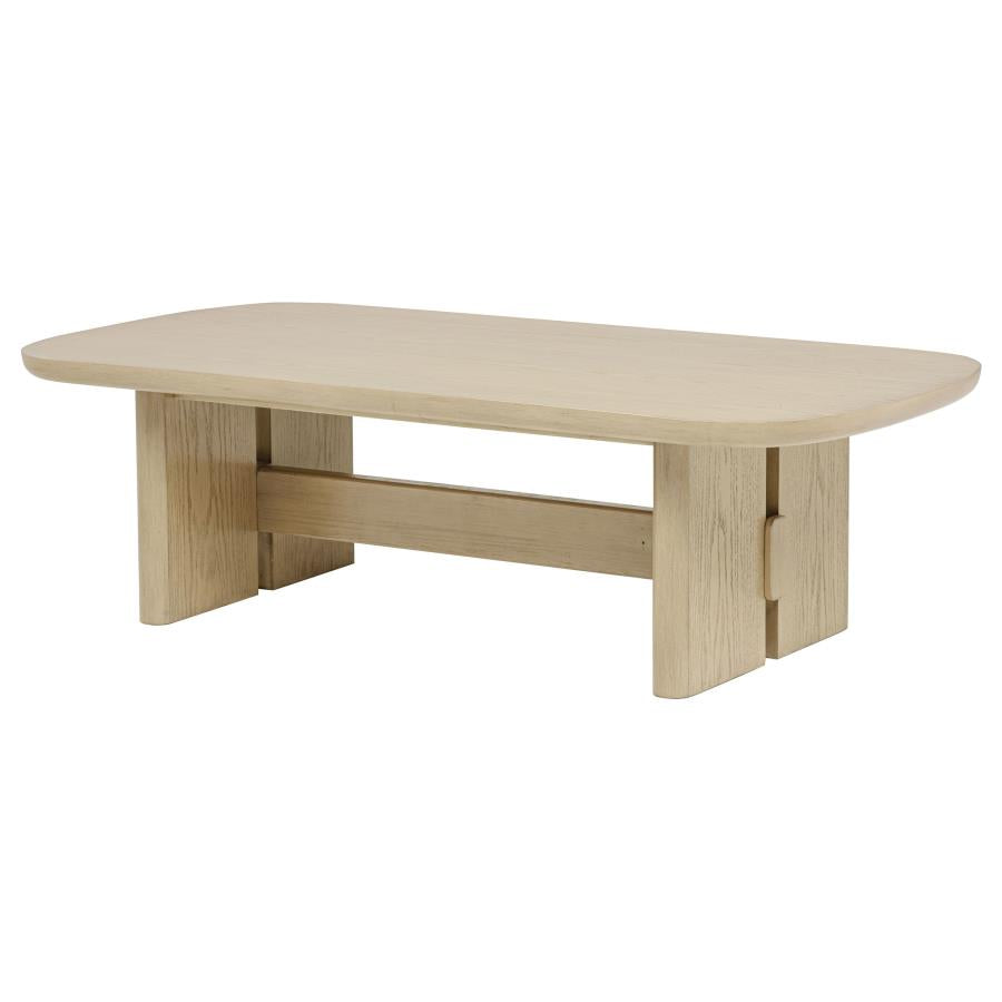 Kailani Coastal Rectangular Cocktail Coffee Table Beige Oak