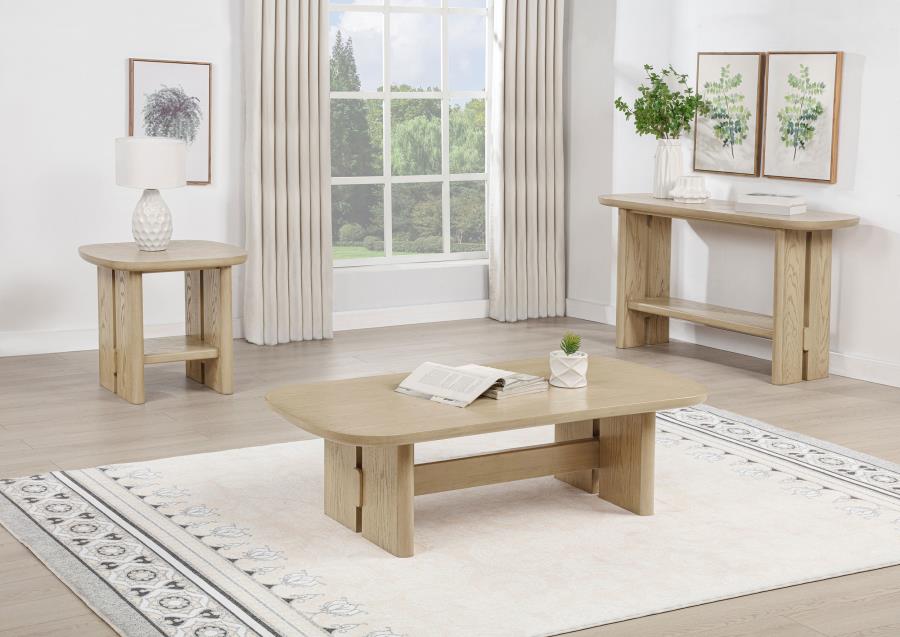 Kailani Coastal Rectangular Cocktail Coffee Table Beige Oak