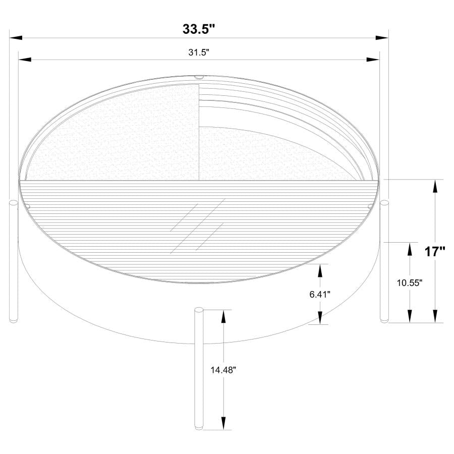 Ozella Round Coffee Table With Hidden Storage Sandy Black