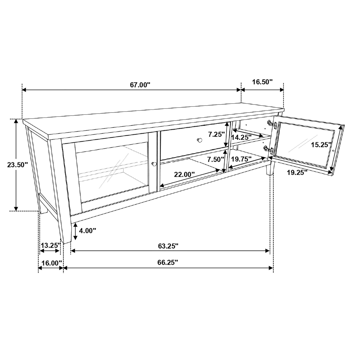 Angela 3-piece Entertainment Center With 67" TV Stand Brown and White