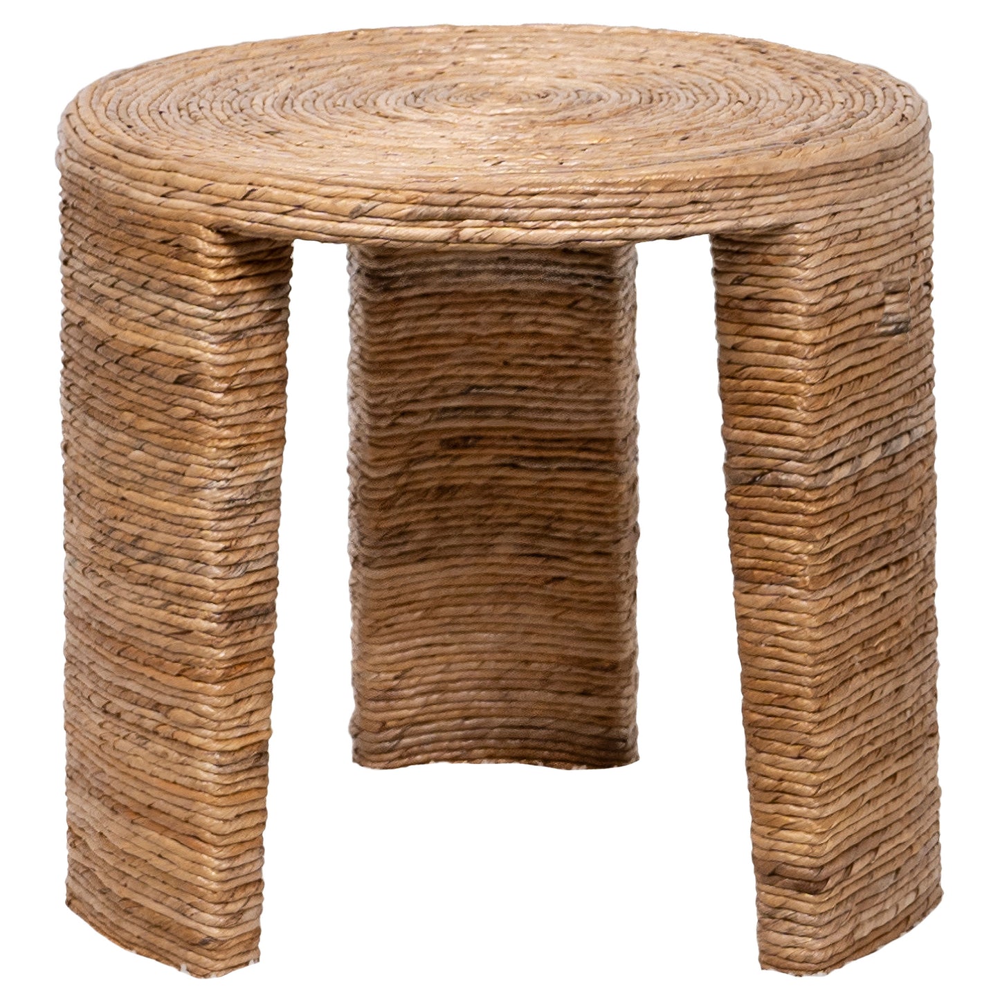 Artina Woven Rattan Round End Table Natural Brown